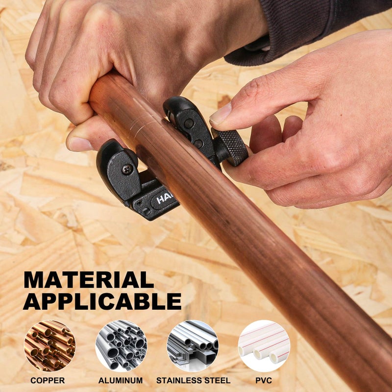 HAUTMEC Copper Pipe Cutter Tool 1/8" to 5/8"OD (3-16mm), Mini Copper Tubing Cutter Tool for PVC, Copper, Aluminum, and Thin Stainless Steel Tube HT0131-TC - Image 4